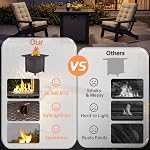 Propane Fire Pit Table, 28 Inch 50,000 BTU Auto-Ignition Gas Fire Pit Table, CSA Certification, Rattan-Look with 6.6 Lbs Lave Rock for Garden/Patio/Porch/Backyard.