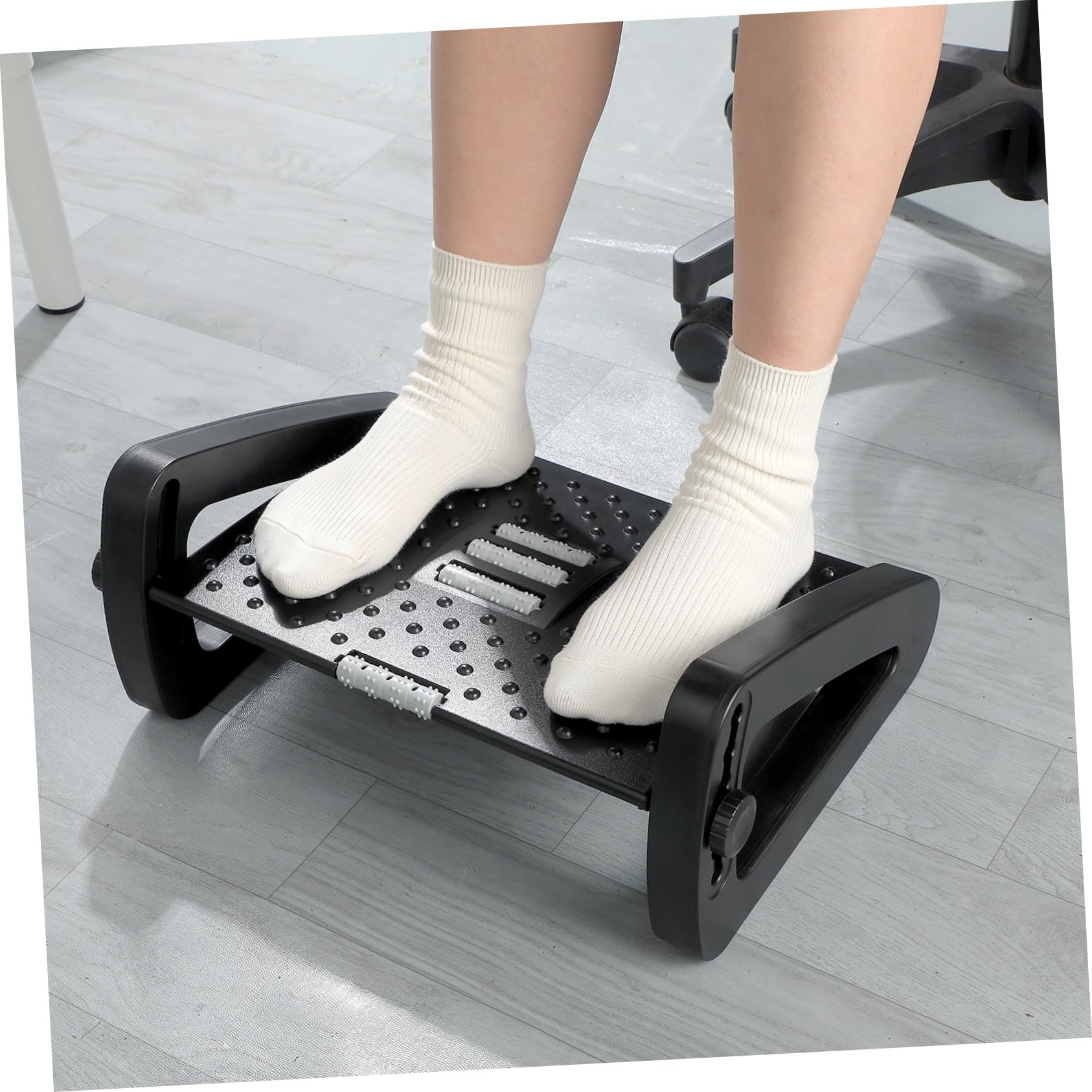 Reposapiés Ergonómico Negro con Altura Ajustable E Inclinación