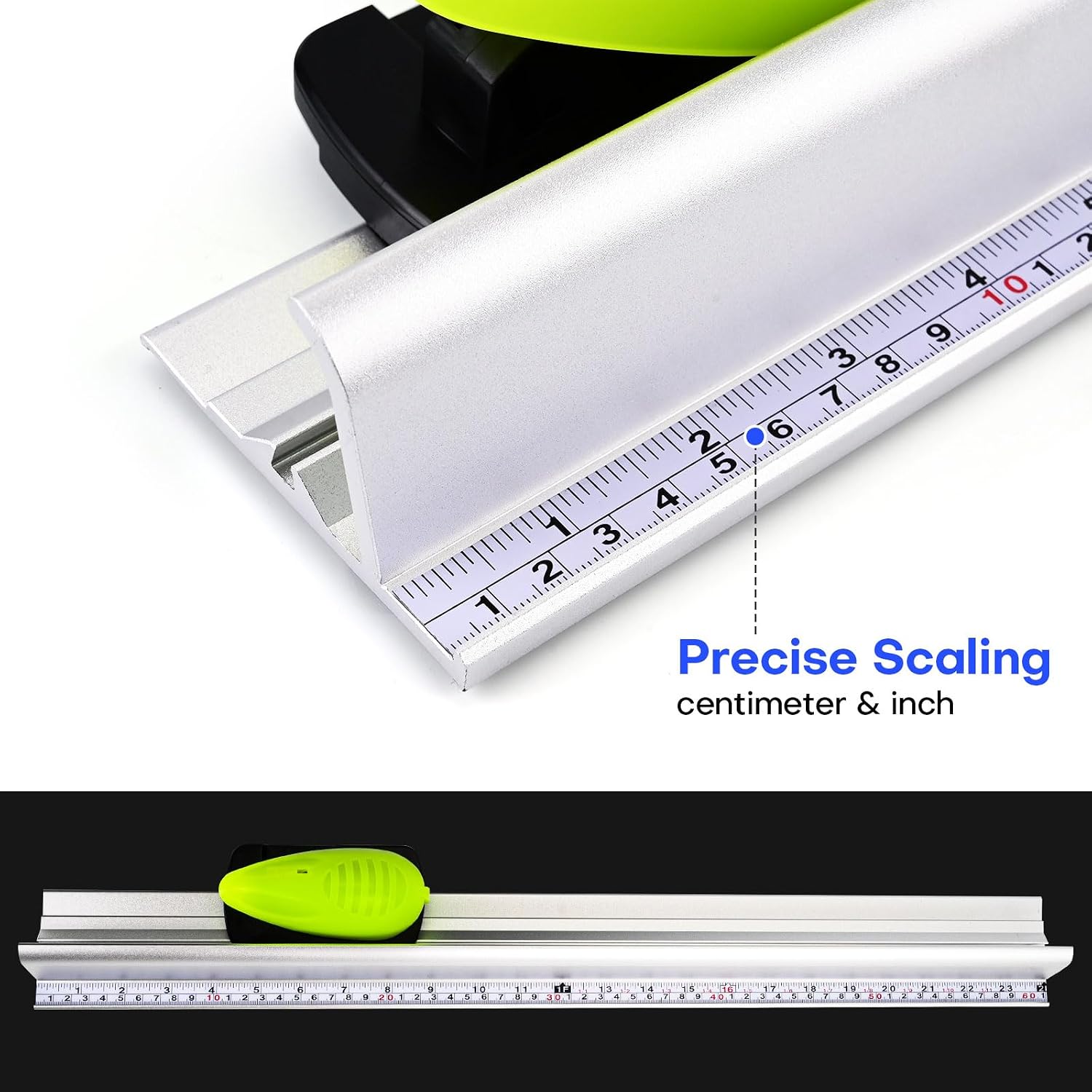 NEWISHTOOL Aluminum Safety Ruler and Cutter Mouse, 24 Inch Precise Scales