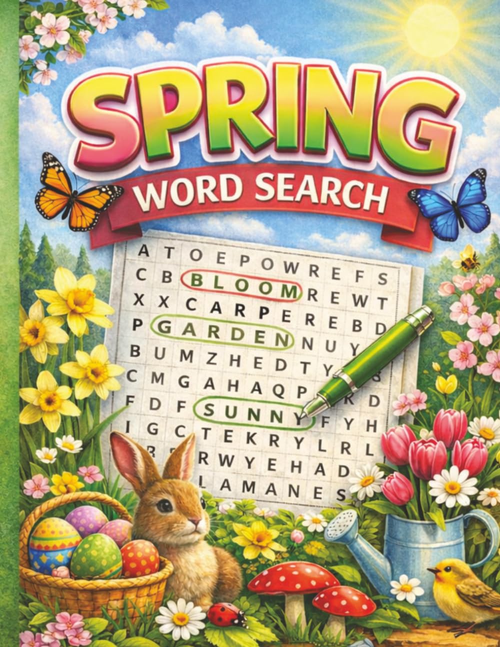 Spring Word Search: 8.5x11 | Word Search | 84 Puzzles | MindSpring Puzzles