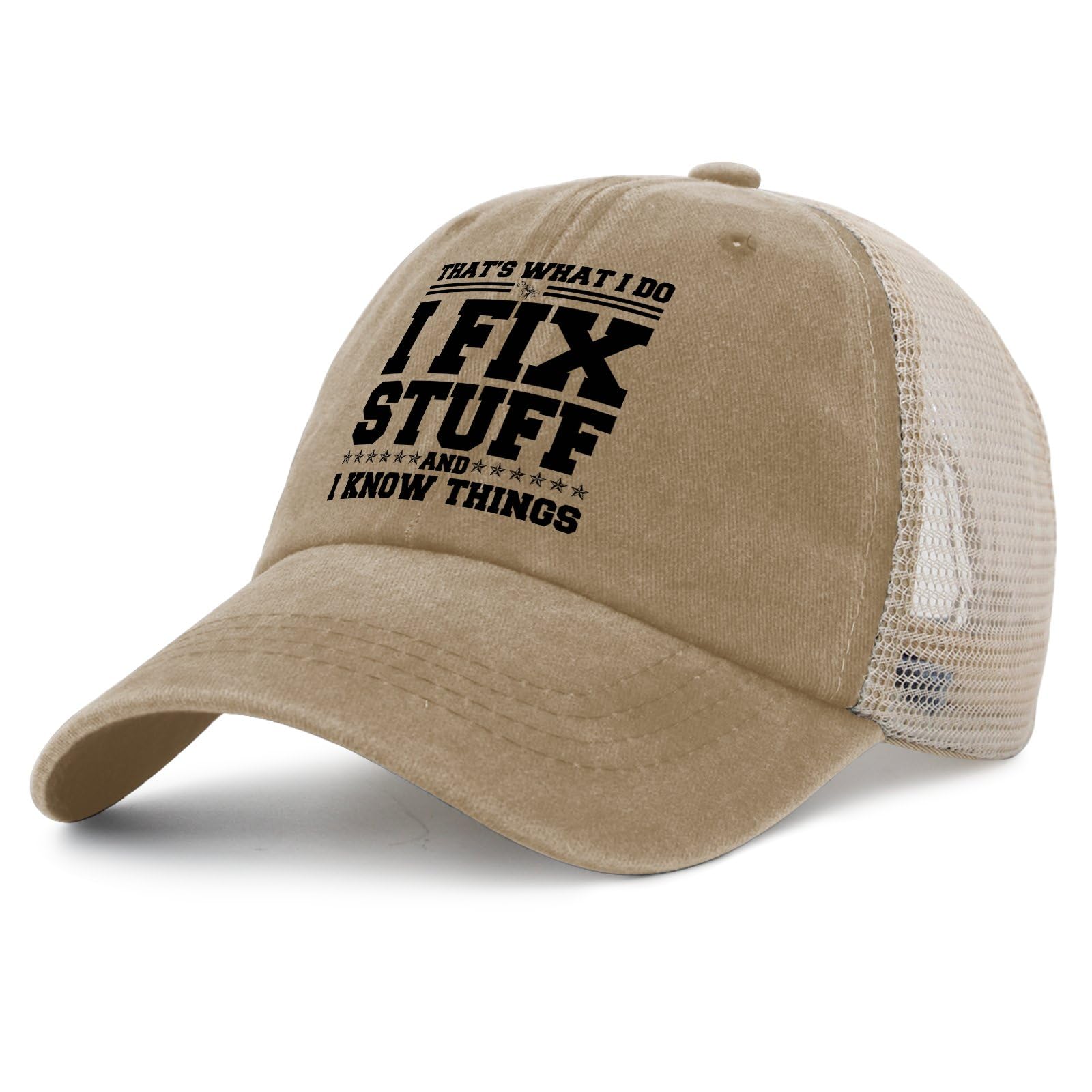 I Fix Stuff Hat I Fix Stuff and I Know Things Hat Trucker Hat Women Trendy Mesh Baseball Cap for Summer