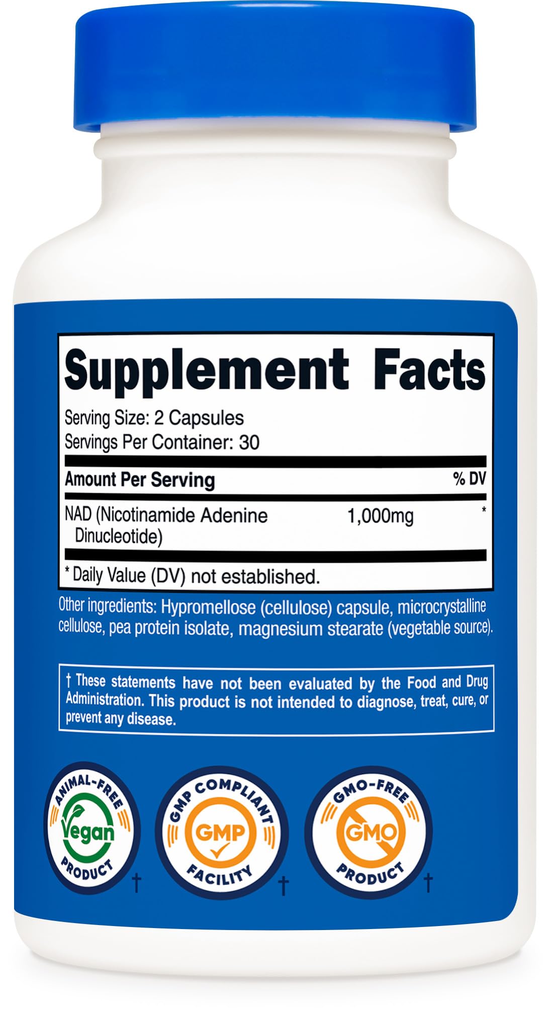 Nutricost NAD+ Supplement (1,000mg) 60 Capsules, 30 Servings, Gluten Free — Amazon image 5