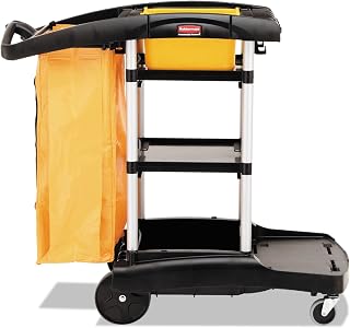 Rubbermaid Commercial High-Capacity Janitorial Cleaning Cart with Zippered Bag, Caddies & Wheels for Schools, Hotels, Restaurants