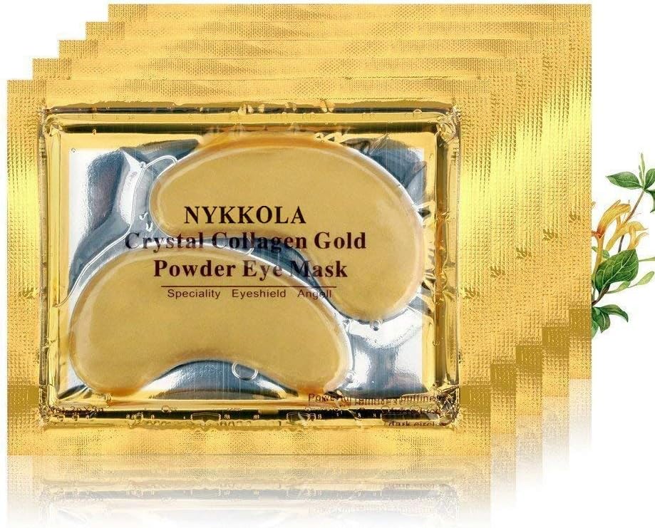 NYKKOLA Multipairs Gold Eye Mask Powder Crystal Gel Collagen Eye Pads For Anti-Aging & Moisturizing Reducing Dark Circles - Image 3