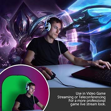 NEEWER Chromakey Backdrops, Double Sided Green Screen and Blue Screen, 2 in 1 Collapsible and Reversible Background for Photography, Gaming and Live Streaming, 5'6.6'/1.5m2m (Green/Blue)