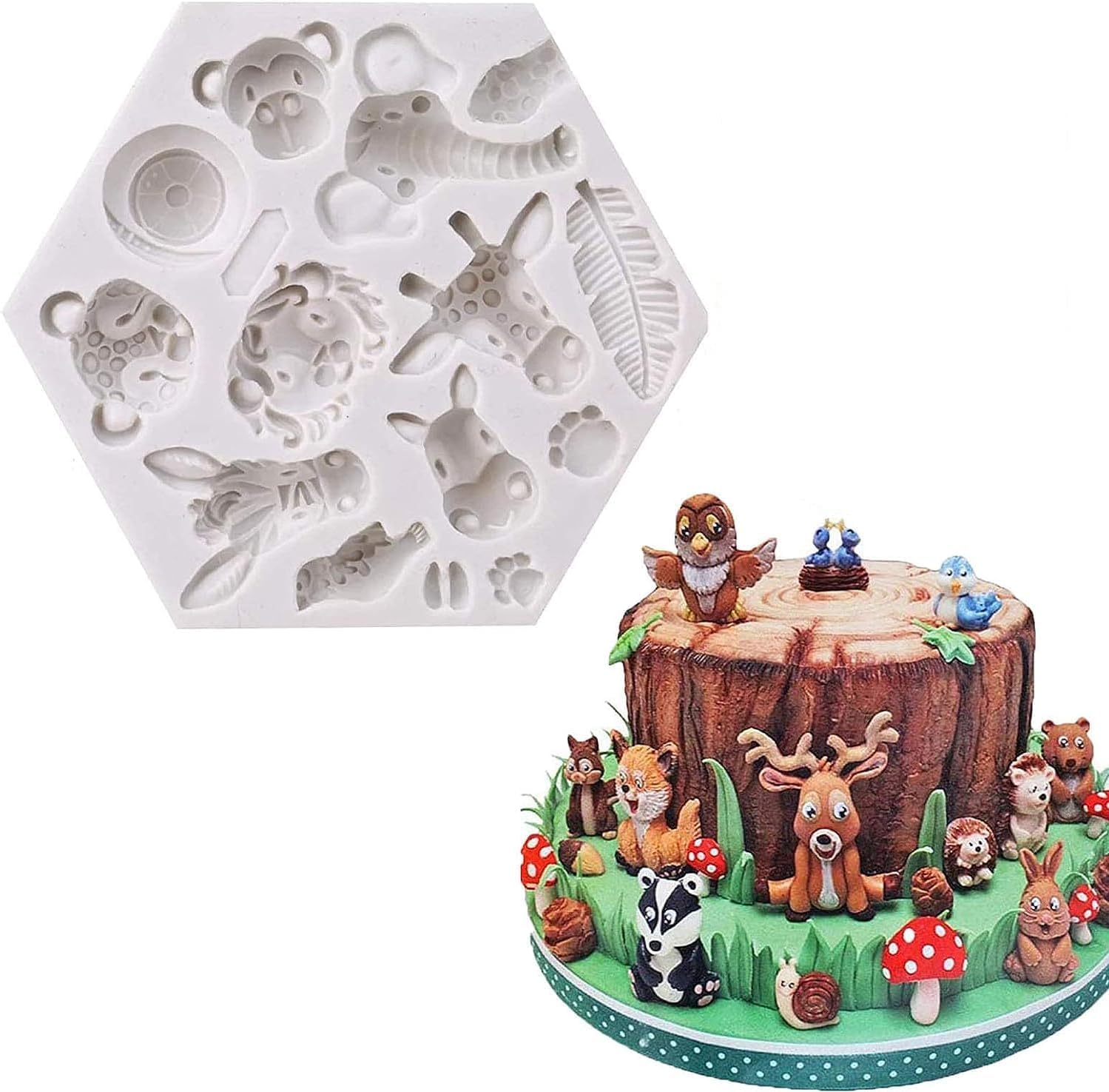 Skytail Jungle Safari Animal Cake Mould and Tropical Leaf Fondant Silicone Mold Cupcake Decoration Palm Leaves and Cake Decoration 1 Pc Tropical Theme Baking Mold for Birthday Baby Shower Party-image-26