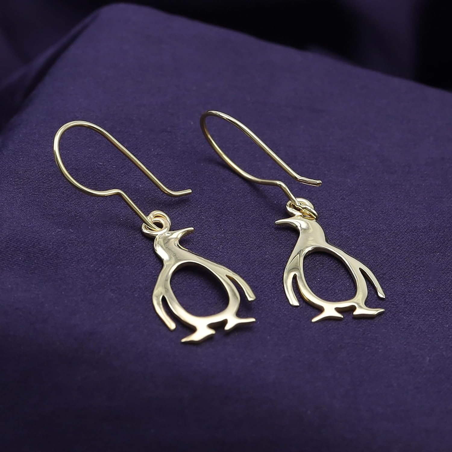 Penguin Earrings for Women – 14K Gold Over Sterling Silver Cute Animal Jewelry, Dainty Everyday Fishhook Dangle Earrings, Adorable Gift for Her - Image 2