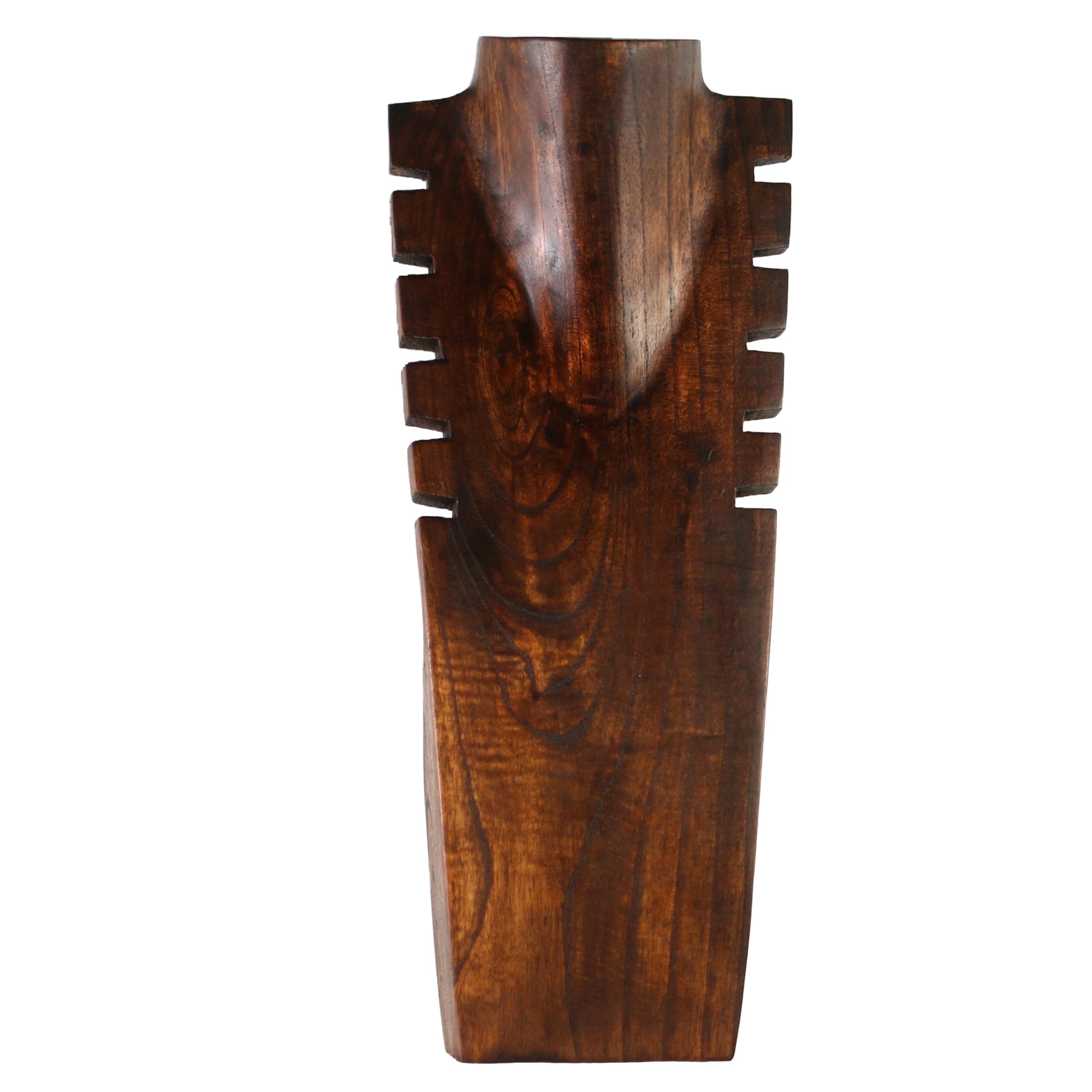 Handgefertigte Schmuckbüste aus Holz 40 cm – Kettenständer & Kettendisplay für mehrere Halsketten – Massiv, stabil– Ideal für Messe, Laden, Schaufenster & Zuhause (Braun)
