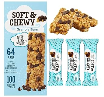 Soft & Chewy Granola Bars, Individually Wrapped, 0.85 oz Bars, 64-Count Value Pack Great for Snacks, Lunchboxes & On-the-Go