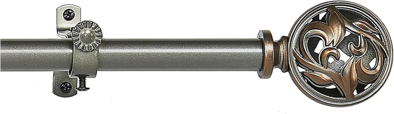 "Achim Home Furnishings Grace, Buono II Decorative Curtain Rod & Finial, Extends to 48-86""" (RDBGRC4806)