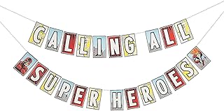 Comic Superhero Pennant Banner - Birthday Party Decor - 2 Pieces, 7 Feet Long