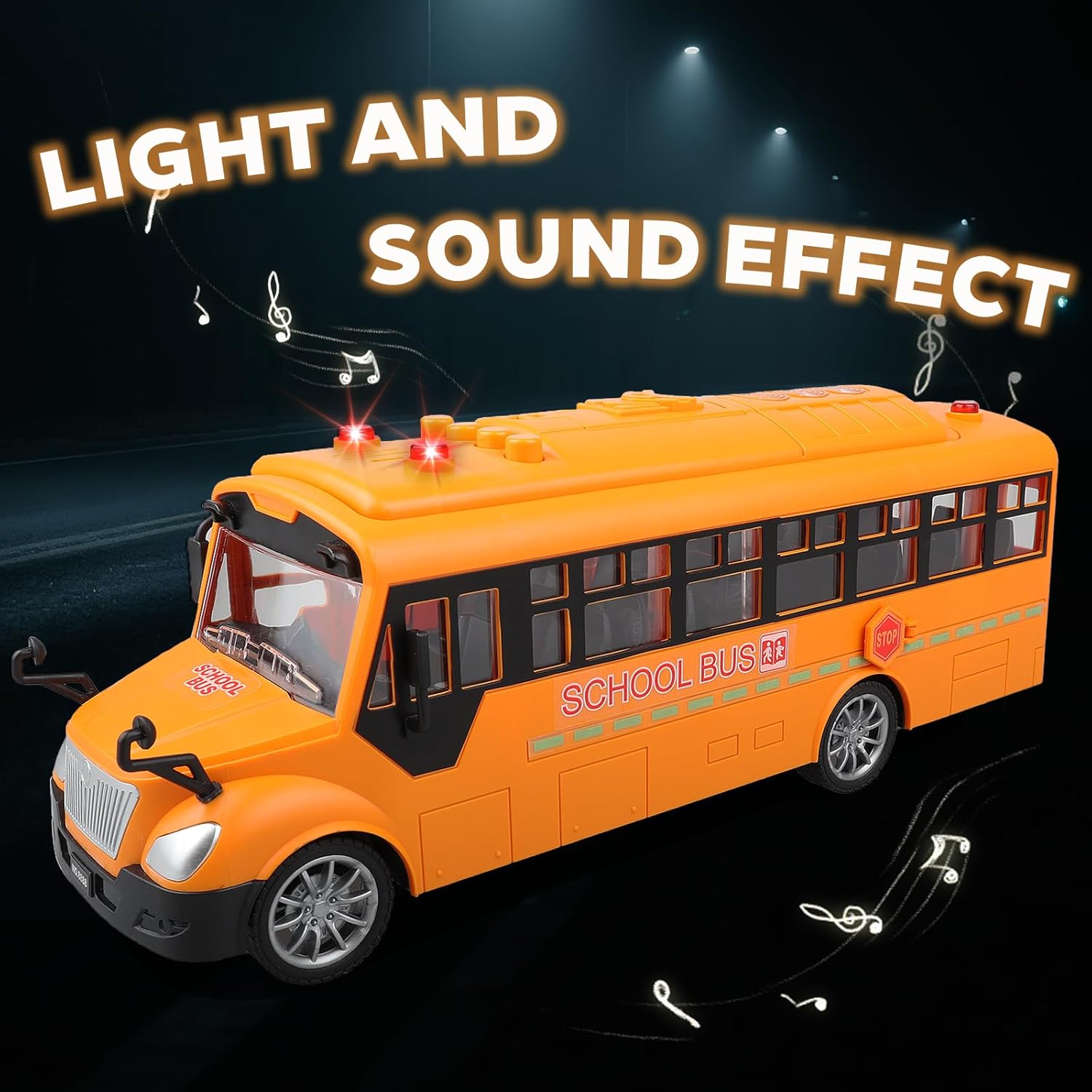 School Bus Toy with Lights & Sounds, Openable Doors & Top Cover, Yellow Preschool Learning Play Bus for Toddlers Ages 3–5, Educational Role Play Toy, for Boys & Girls(Yellow)