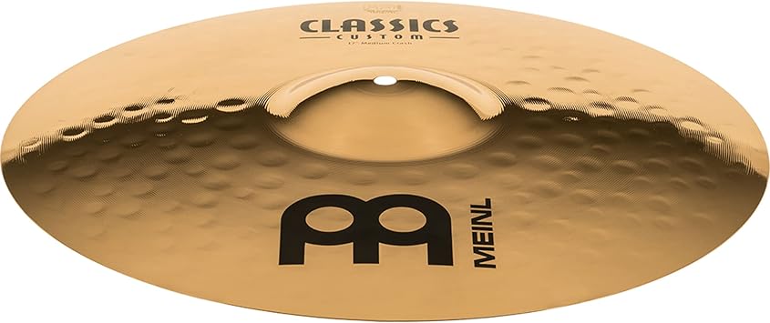 Meinl 17 Medium Crash Cymbal - Classics Custom Brilliant - Made in Germany, (CC17MC-B) | Cymbal for Drum Set, Brilliant Finish B12 Bronze