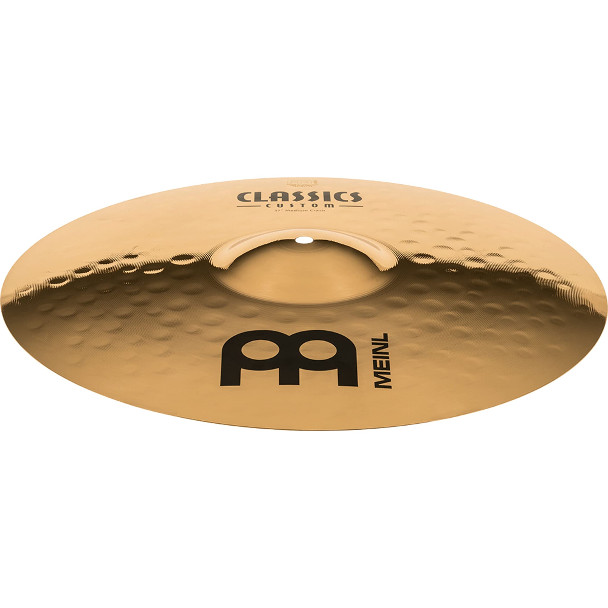 Meinl Cymbals Classics Custom Brilliant Plato Crash Medium de 17 pulgadas (43,18cm) Platillos de Batería - Pareja - Bronce B12, Acabado Brillante (CC17MC-B)