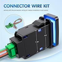 Vista 6 de Nilight Interruptor de Botón de Luces Traseras de 12V Encendido/Apagado con Kit de Cable Conector de 1.54" x 0.83" Repuesto para Toyota Tacoma