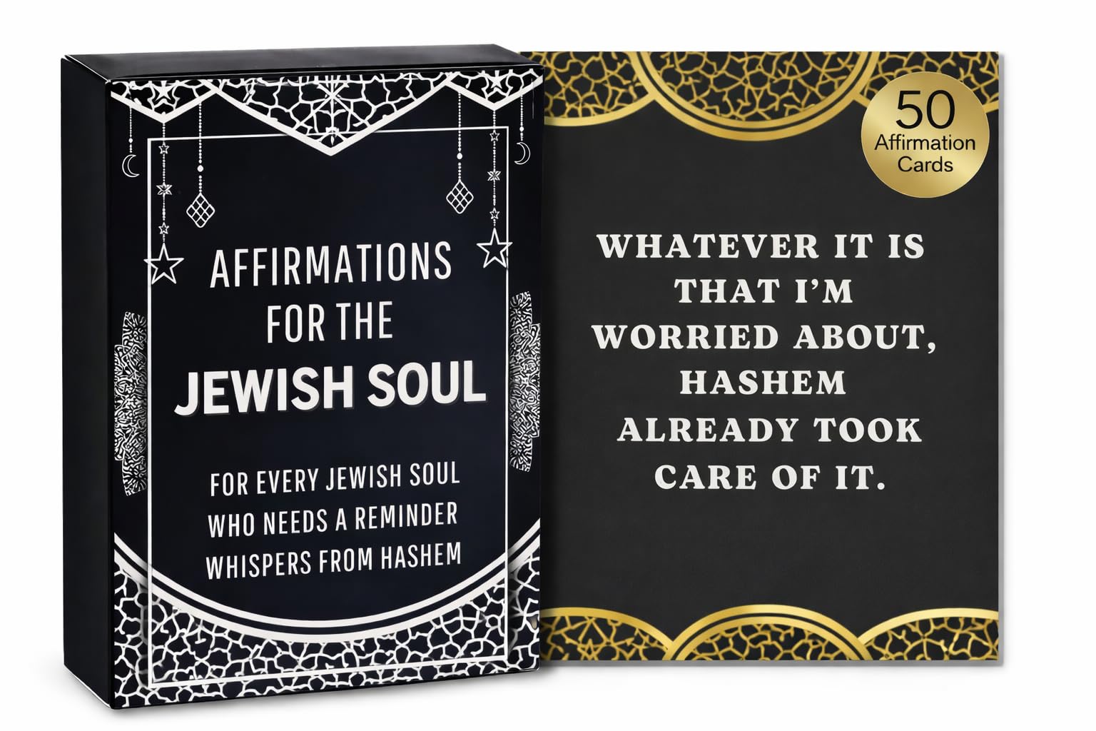 Isaac Liev Positive Jewish Affirmation Cards for Men & Women Kids & Teens– 50 Spiritual Daily Affirmation Quotes Card Deck – Meaningful Jewish Gifts Judaica Gift for Friend, Shabbot Host & Holidays