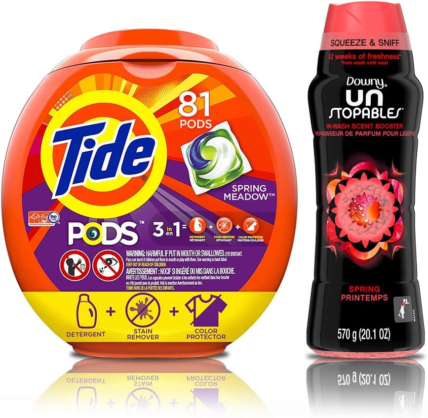 Tide PODS 3 in 1 HE Turbo Laundry Detergent Soap Pods, Spring Meadow Scent, 81 Count