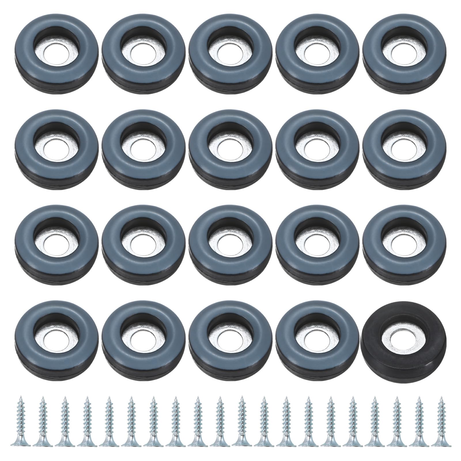 Patins à visser en PTFE 19 mm Lot de 20 glisseurs gris pour pieds de chaise et table M METERXITY