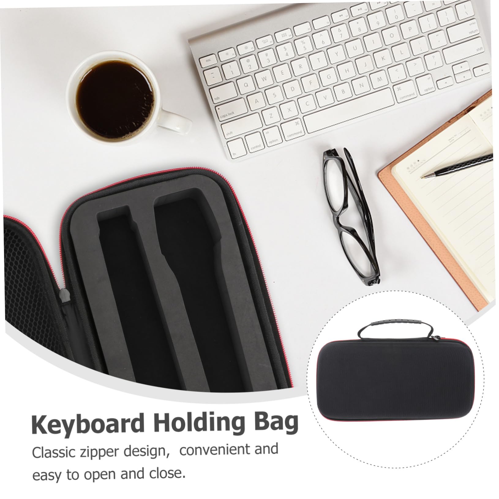 Tofficu Bolsa Protectora Portátil para Teclado Funda Acolchada Resistente Golpes y Desgaste Compatible con Teclados Diseño Compacto para Transporte Fácil