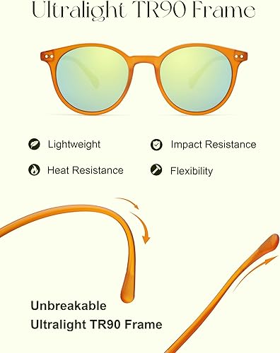 Miniatura 3 de SOJOS TR90 Polarized Small Round Sunglasses for Women Men Vintage Style UV400 Lens SJTR2113