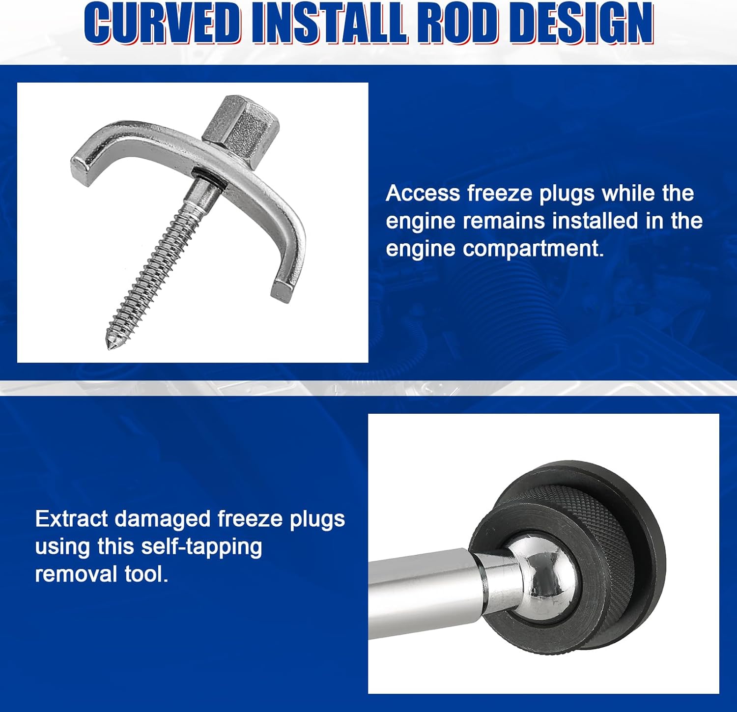 10PCS Diesel Freeze Plug Installer & Remover Kit, Heavy-Duty Frost Plug Installation Tool Set for Engine Repair, Includes Storage Case