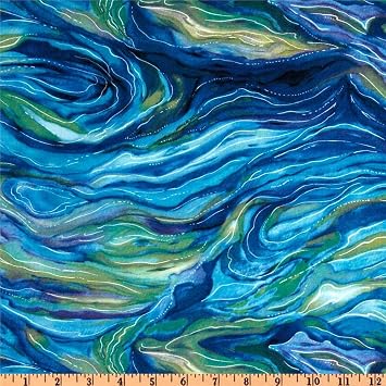 Kaufman North American Wildlife Abstract Ocean, Fabric by the Yard