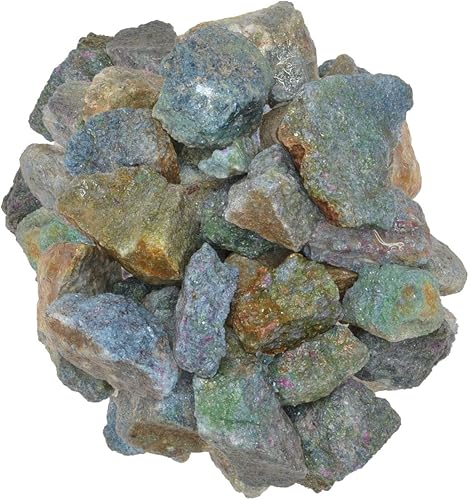 Digging Dolls 2 libras de rubí en piedras ásperas de cianita de la India, rocas crudas perfectas para pulir, pulir lapidario, reiki, curación de