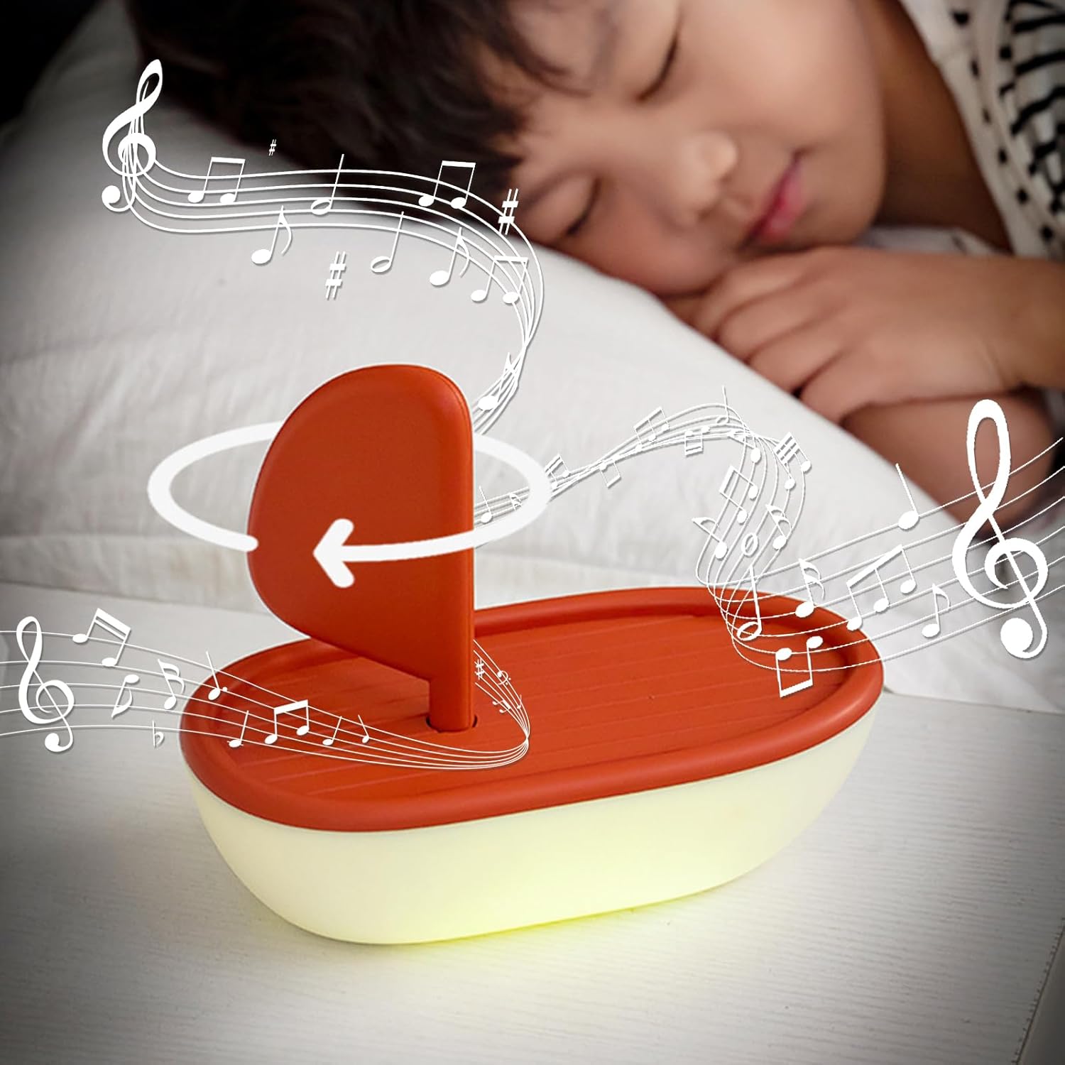 Cute Music Sailing Boat Night Light, Soft Silicone Sleep Lamp, USB Rechargeable Bedside Light for Room Decor, Easter St. Patrick's Day Birthday Gift for Girls Boys Moms (Pink Sailboat)