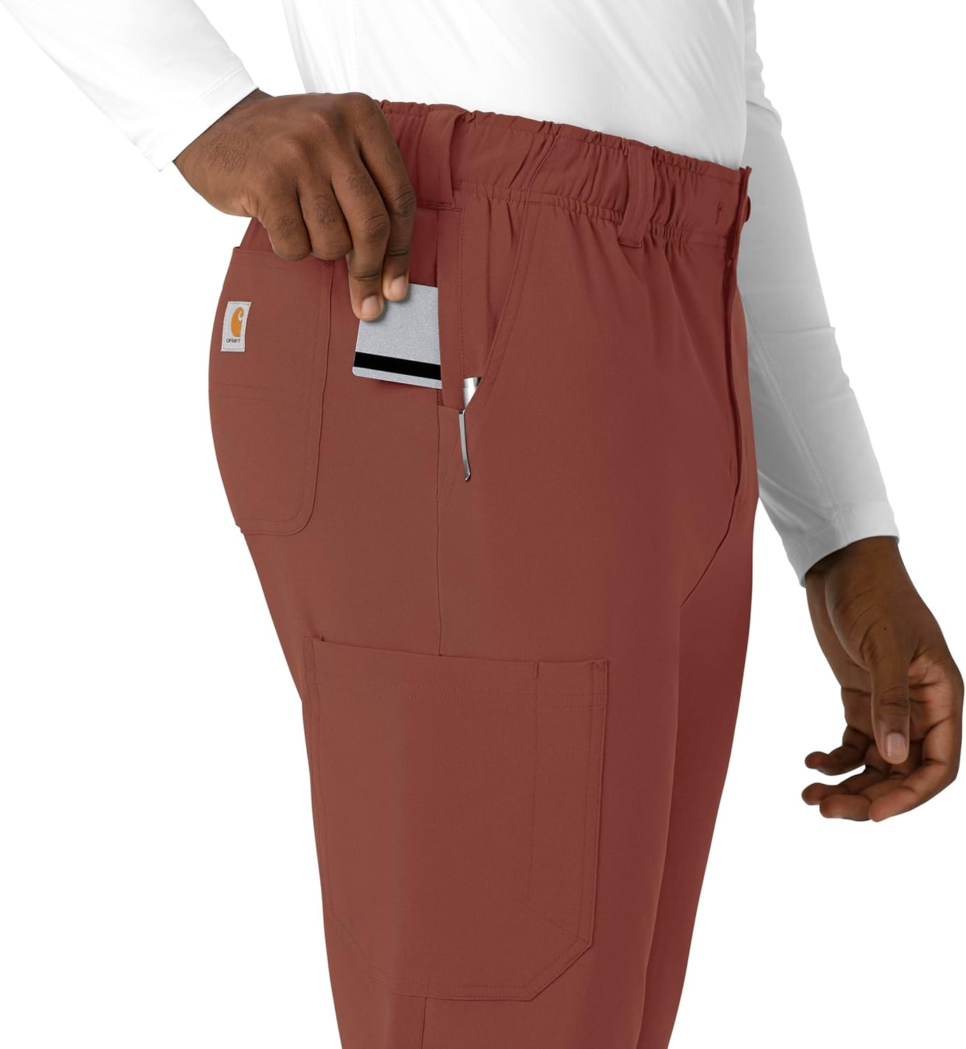 Carhartt Force Cross-Flex Men's Straight Leg Scrub Pant - Sable, S Tall - Image 7