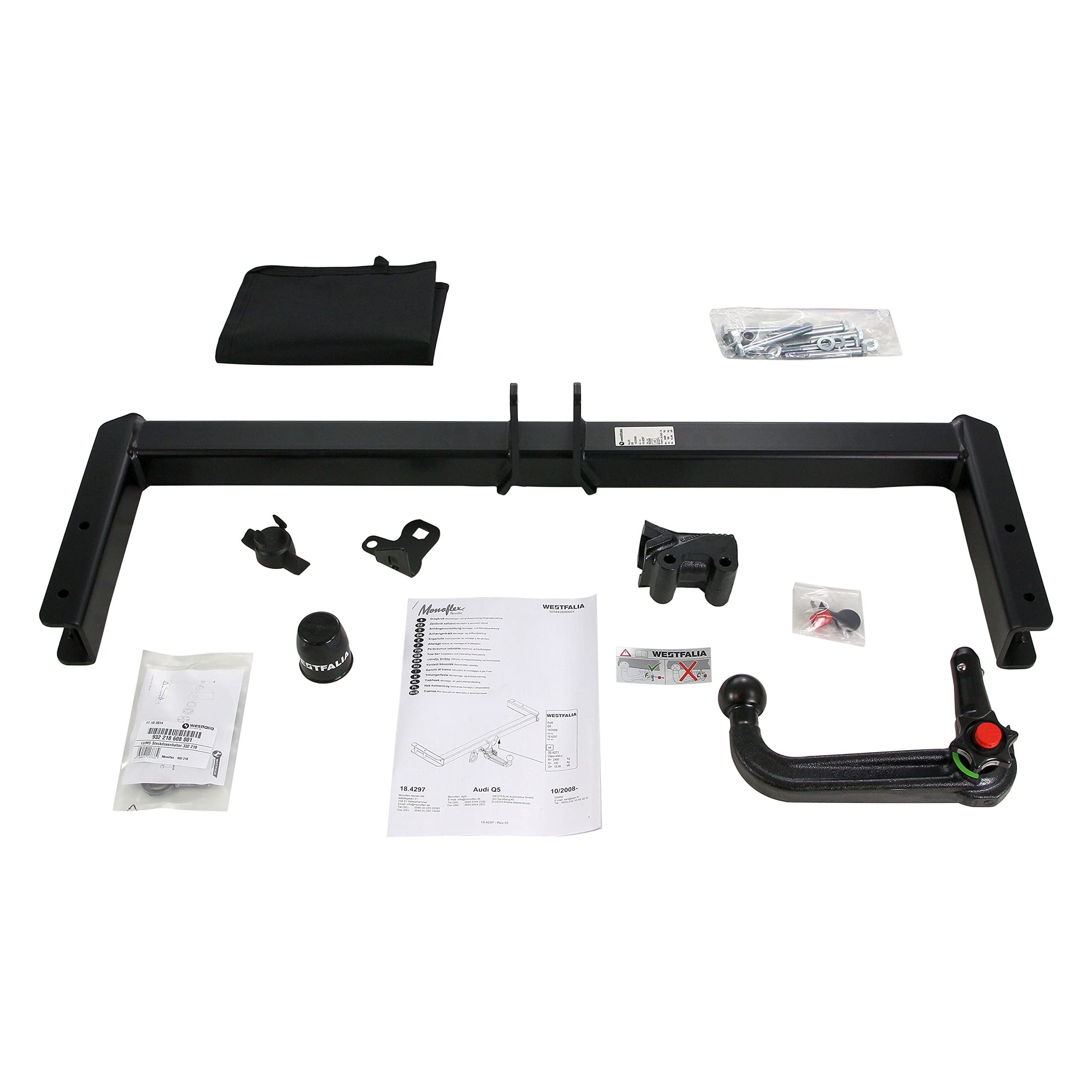 Gancio di traino estraibile per Audi A5 B9 Coupe 2017- + kit el. 13-poli spec
