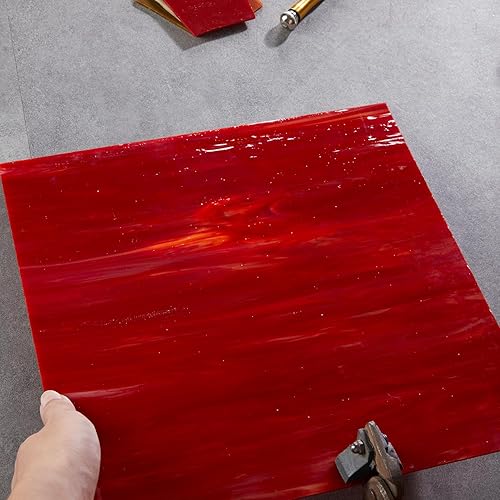 Miniatura 20 de Lanyani 2 hojas de vitrales de 12 x 12 pulgadas para manualidades, paneles de vitrales iridiscentes para mosaico de vidrio, suministros de vitrales