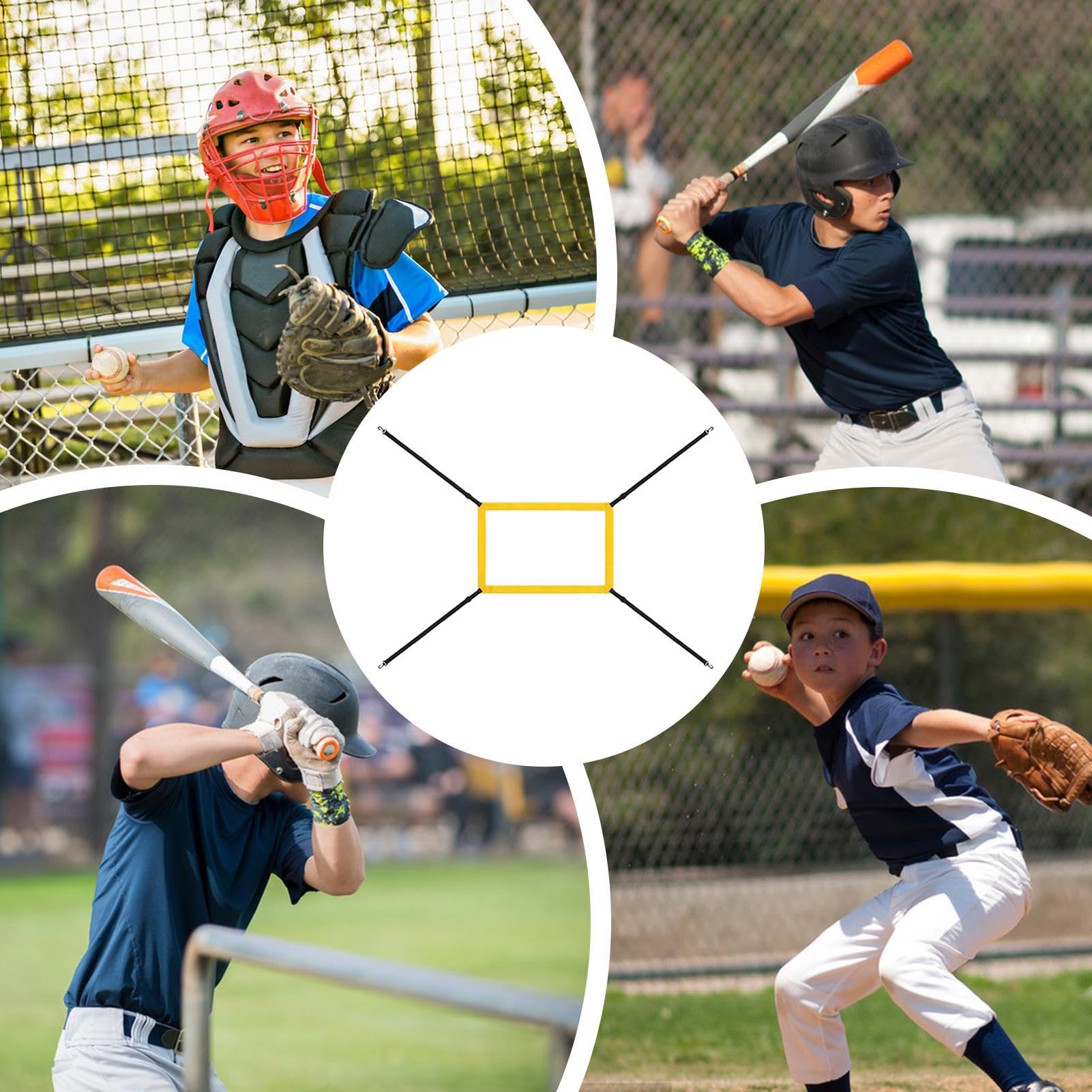 Zone de strike de baseball, cible de pitching de baseball | Pitching Strike Zone 4 sangles réglables | Équipement d'entraînement professionnel pour pratiquer avec précision le lancer et la frappe