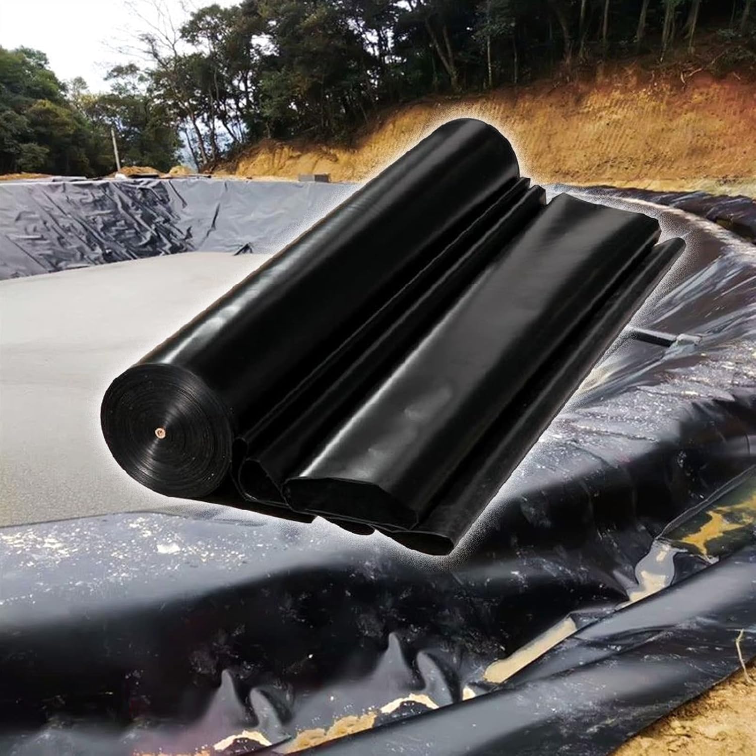 EDGUN 0.2mm Pond Liner for Garden, Black HDPE Small Fish