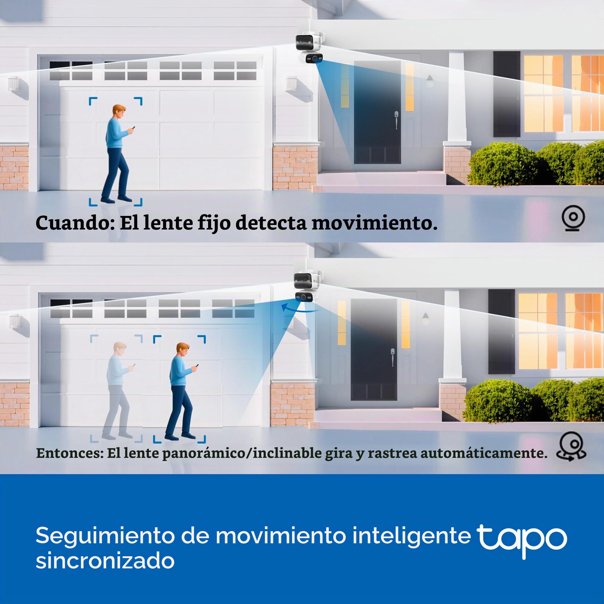 Tapo C575D - Cámara de Vigilancia Exterior WiFi 4K Doble Lente, Visión 170°, PTZ 360°, Seguimiento Inteligente IA, Visión Nocturna Color, PoE, IP66, Audio Bidireccional