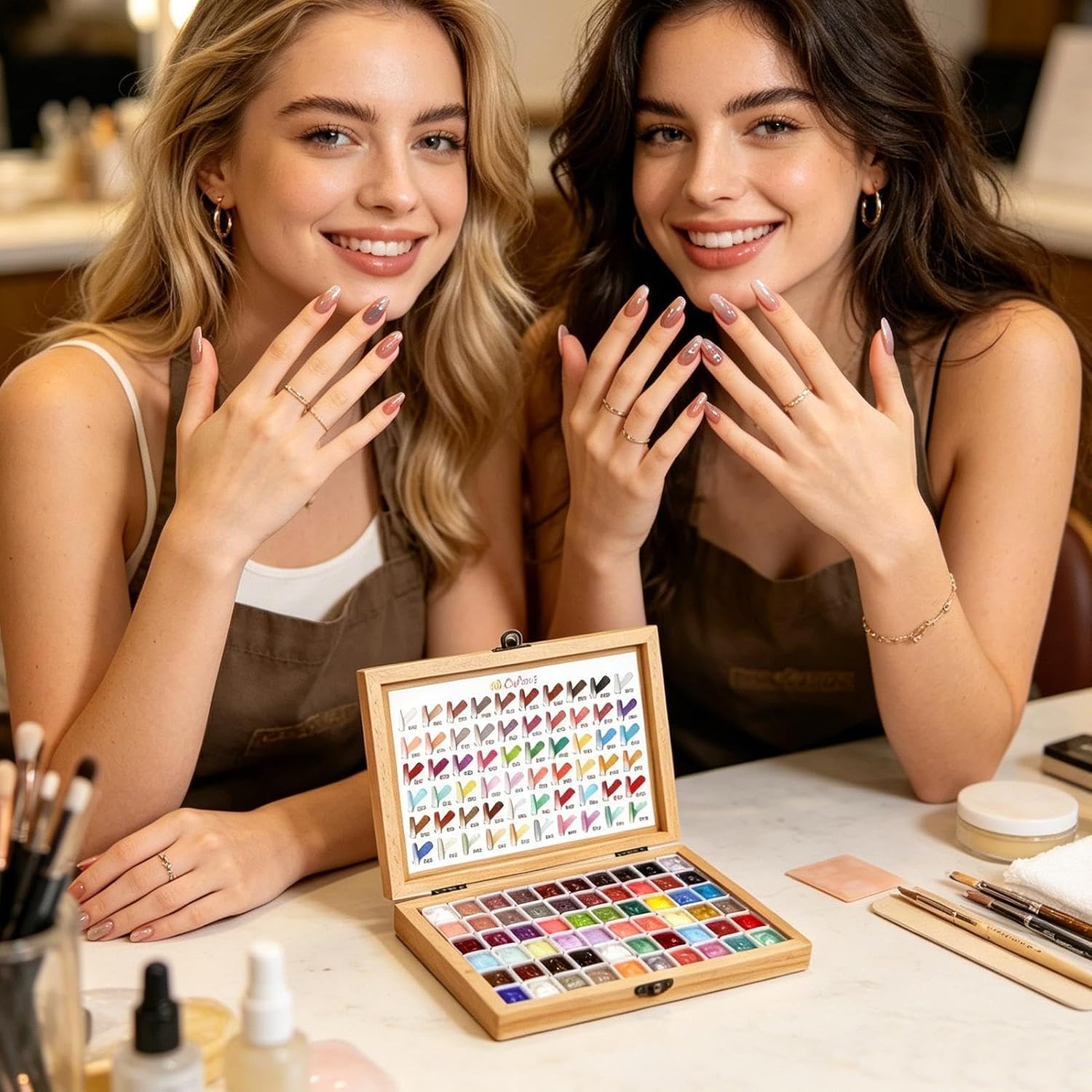 Pat Paint Nail Gel Palette | Portable Gradient No-Wipe 60 Colors Highly Pigmented | Nail Patting Gel,for Home Travel Dormitory Salon, Women Girls Beginner Professionals