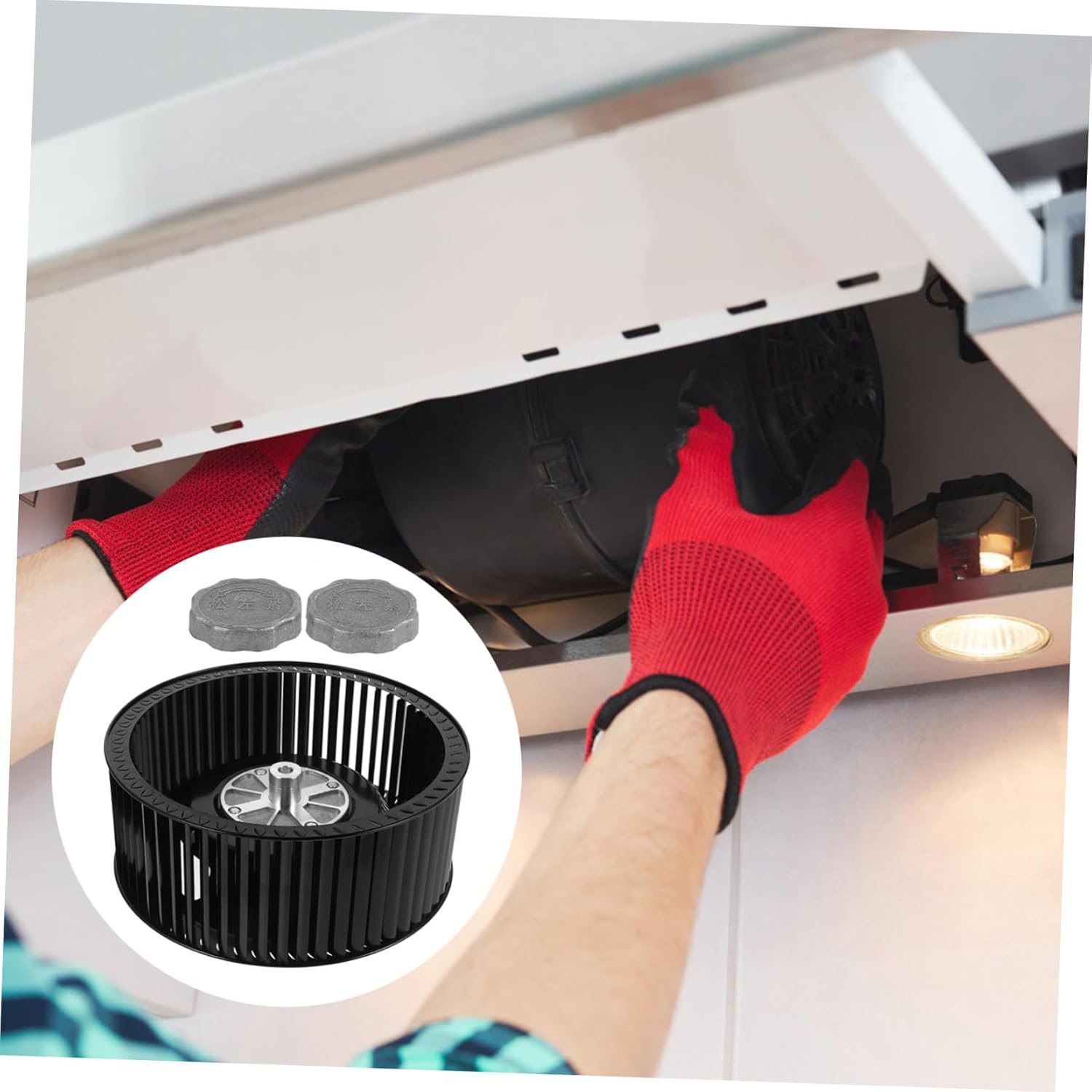 2pcs Exhaust Fan Motor Wind Wheel for Kitchen Range Hood Quiet Fit High-powered Ventilation Construction Compatible Models