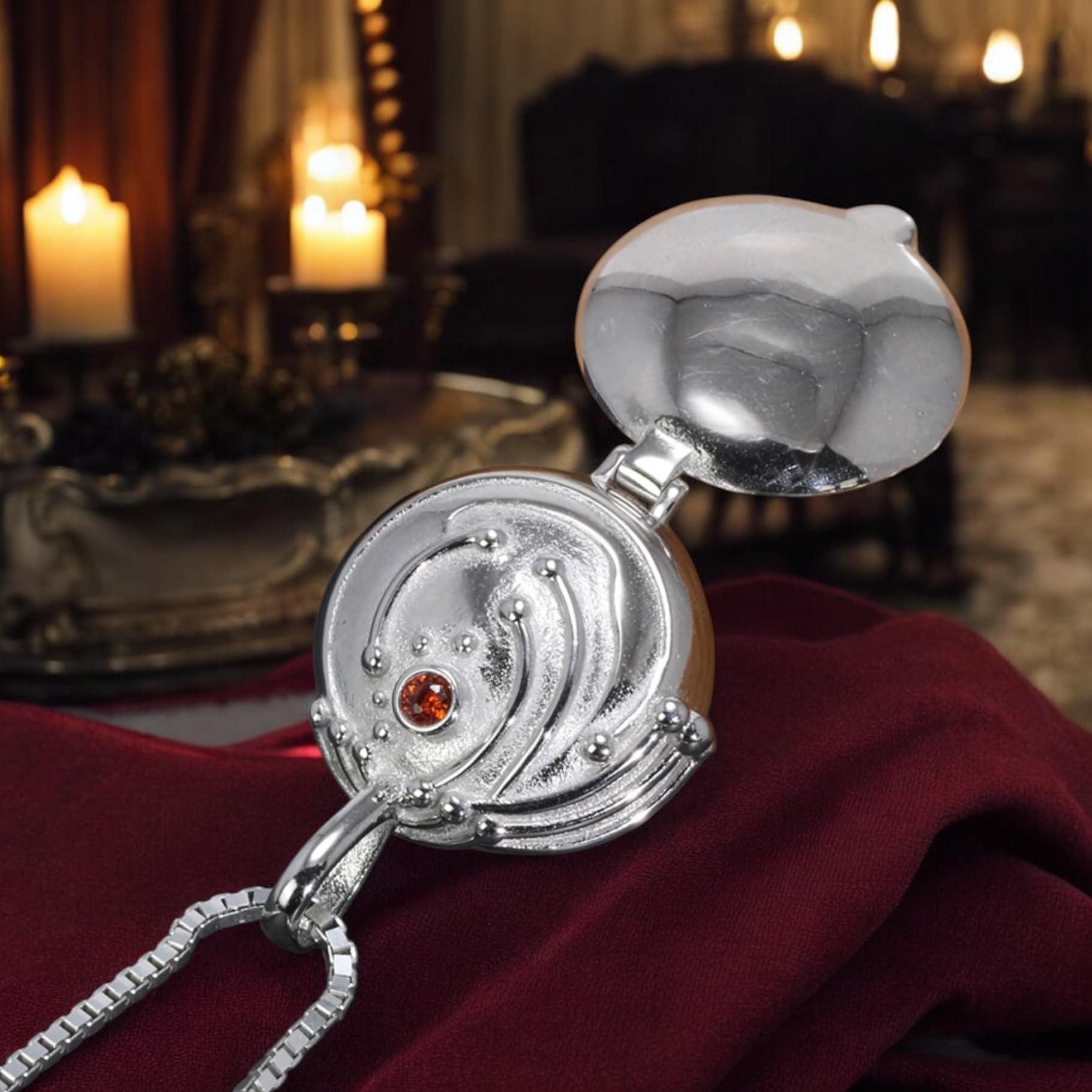 PRINCESS CUTENESS STORE Elena Gilbert Vervain - Collana con ciondolo a forma di vampiro, in argento Sterling 925, medium, resina, non è una pietra preziosa