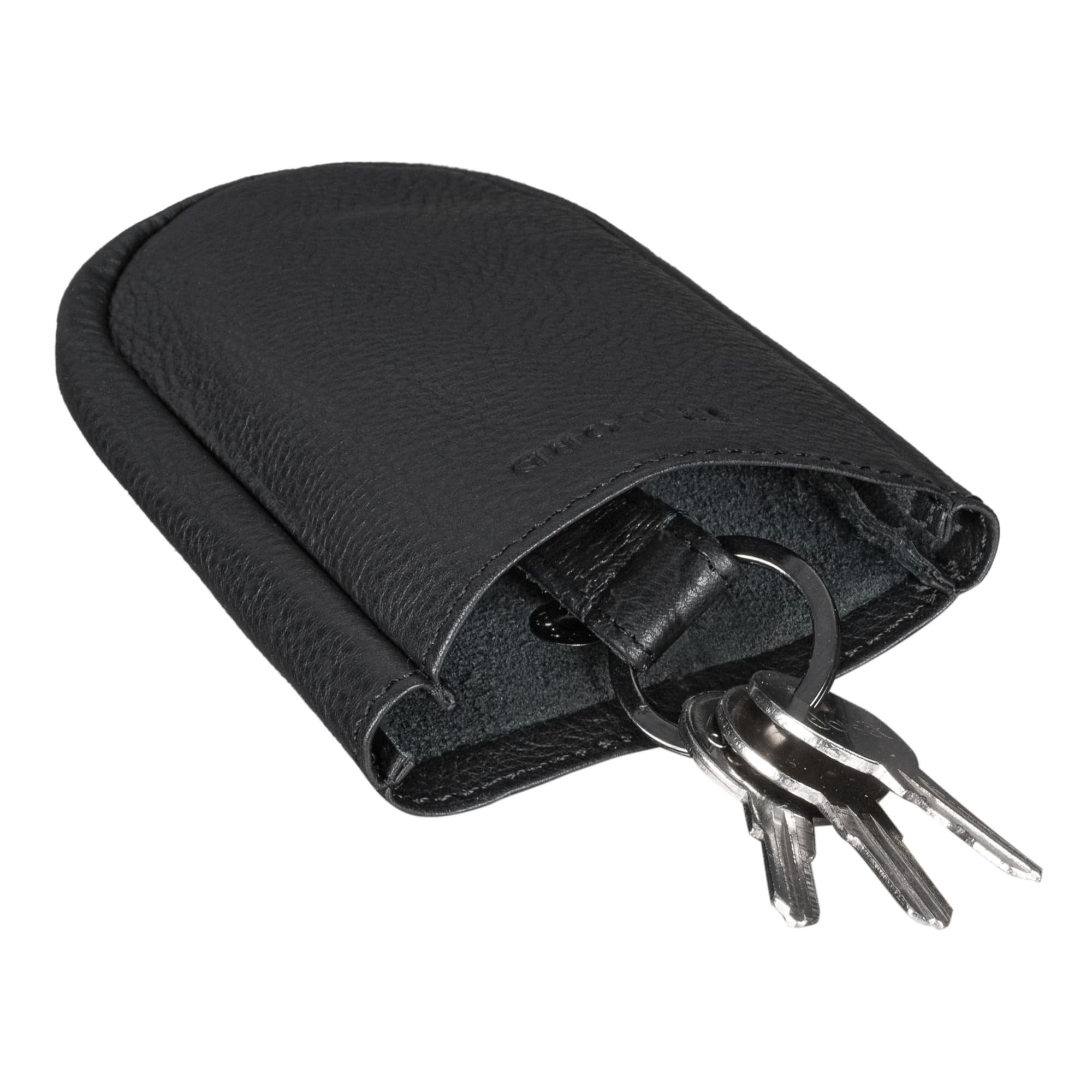 STILORD Monty' Bolsa Llaves Cuero Estuche Llaves Moto Vintage Organizador Estuche de Llaves con Llavero Porta Chaves de Piel, Color:Negro