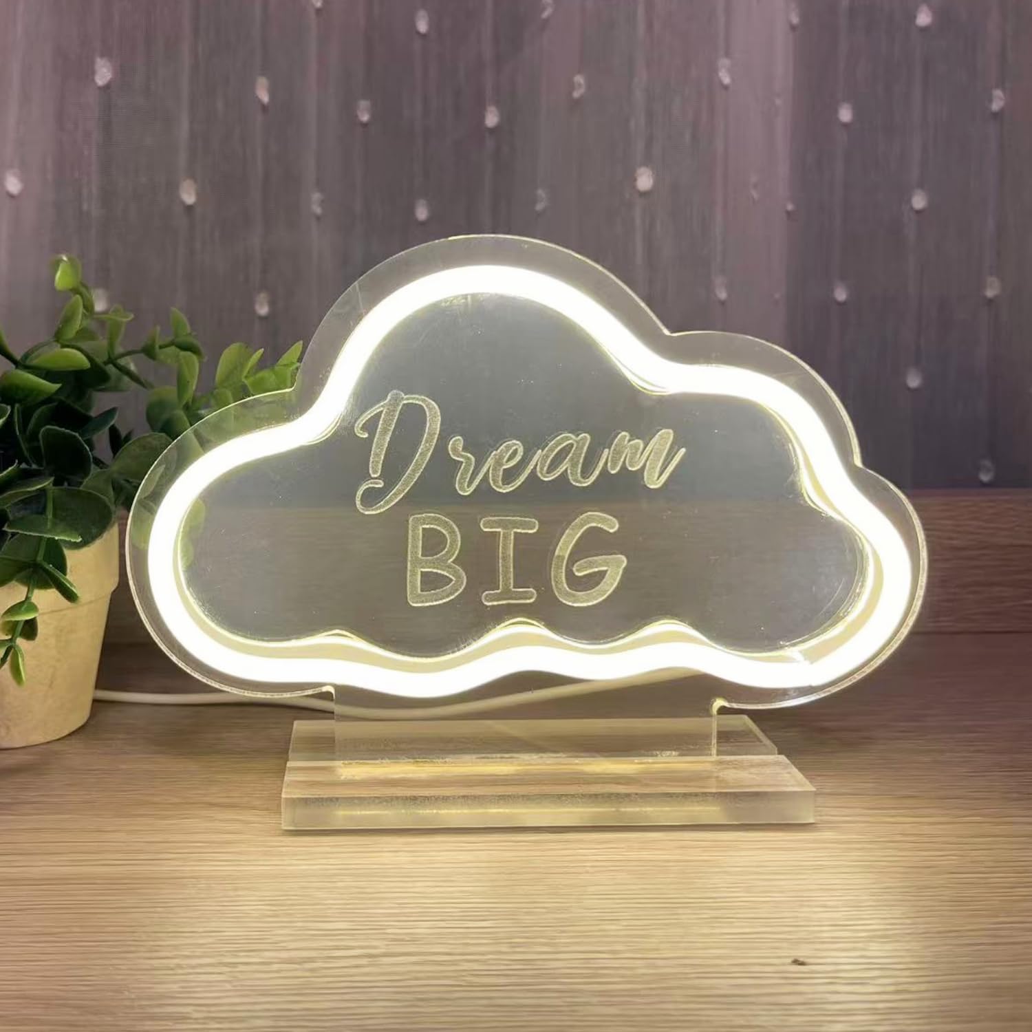 Cloud Neon Light,LED Tabletop Neon Sign Decor, USB Powered White Cloud Neon Night Light Decoration For Kids Room Shelf Birthday Gift Party