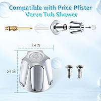 Vista 3 de Enhon 2 Piece Shower Knob Replacement, Hot and Cold Faucet Knobs Compatible with Price Pfister Verve Tub Shower, Include 2 Faucet Handles and 2