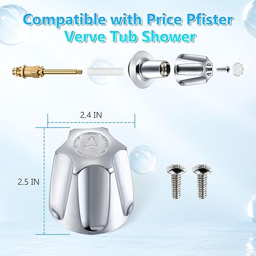 Miniatura 3 de Enhon Manijas de grifo, 2 pomos de grifo fríos y calientes compatibles con Price Pfister Verve bañera ducha, incluye 2 manijas de grifo y 2