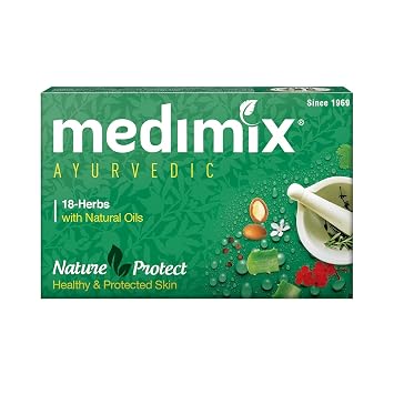 Medimix Herbal Handmade Ayurvedic Classic 18 Herb Soap for Healthy and Clear Skin 125 g