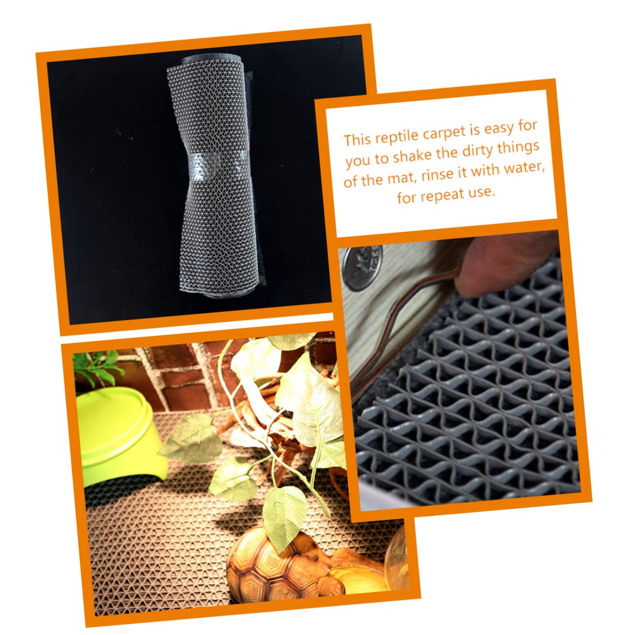 Supvox Terrarienmatte für Schildkröten Reptilienkäfig Einlage aus Faser und Kunststoff Staubfrei 3-in-1 für Terrarium und Gehege
