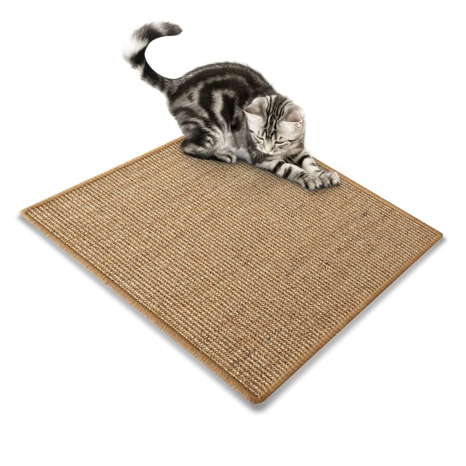 FLODI. Natural Sisal Cat Scratch Mat (200 x 300 cm, Cork) Non-Slip Scratching Pad for Cats and Kittens, Protects Carpets and Furniture, Cat Claw Mat for Indoor Cats