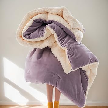 Winter Quilt Thickened Warm Bedding King Size Comforter Lamb Cashmere Heavy QuiltE,150 * 200cm/2.5kg