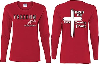 Charlie Kirk Freedom Signature Generation Front & Back This is The Turning Point Cross Womens Long Sleeves