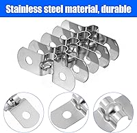 Vista 4 de 50 piezas de 1/4 de pulgada con dos agujeros de correa en U, abrazadera rígida M5 para tubería de acero inoxidable, abrazadera de conducto