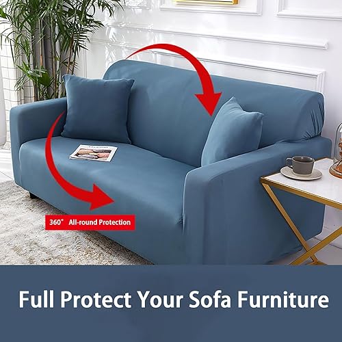 Miniatura 3 de Konsilsa Funda para sofá, funda elástica para sofá de 12345 plazas, funda suave de cubierta completa, protector de muebles de sofá (color E, tamaño