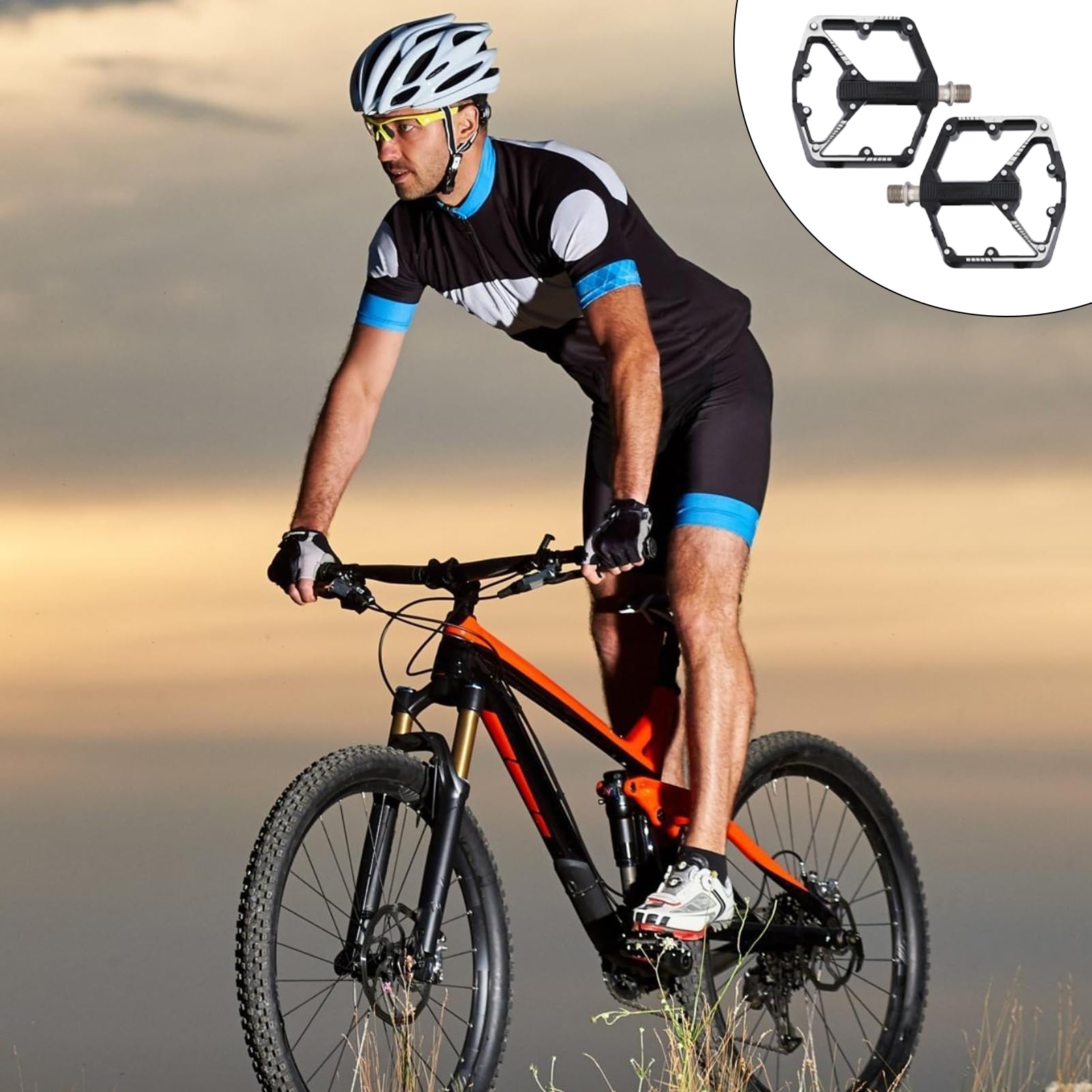 Pedales De Carretera | Rodamientos Suministros De Ciclismo Ligeros | Pedales Con Puntas Antideslizante | Para Hombres Mujeres Entrenamiento Al Aire Libre Ejercicio Viaje