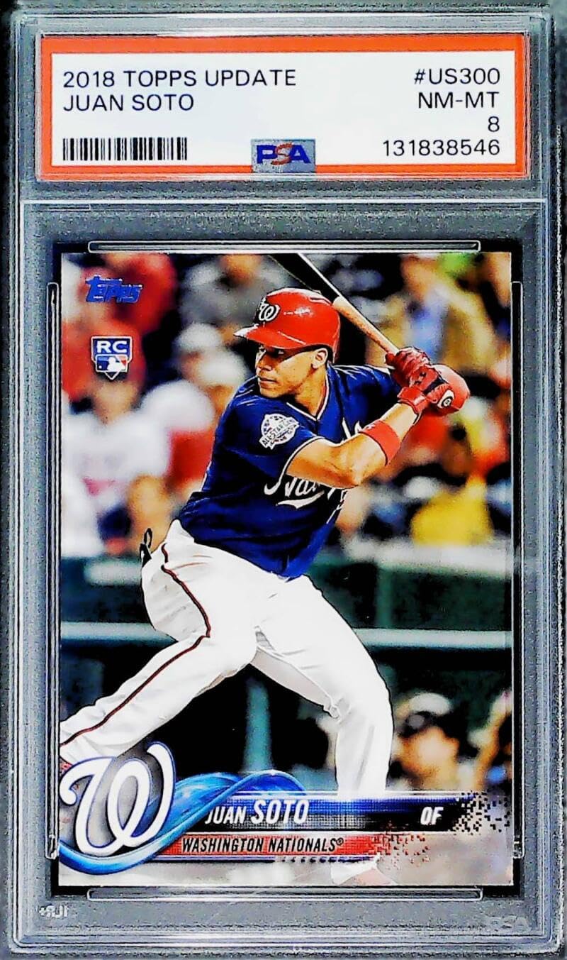 2018 Topps Update and Highlights Baseball Series #US300 Juan Soto RC Rookie Washington Nationals Trading Card PSA 8 NM-MT serial number may vary
